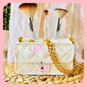 💗💄Unique {Shaped Purse/Bag} Beauty Brushes Holder | Room Decor | Glam Vase!